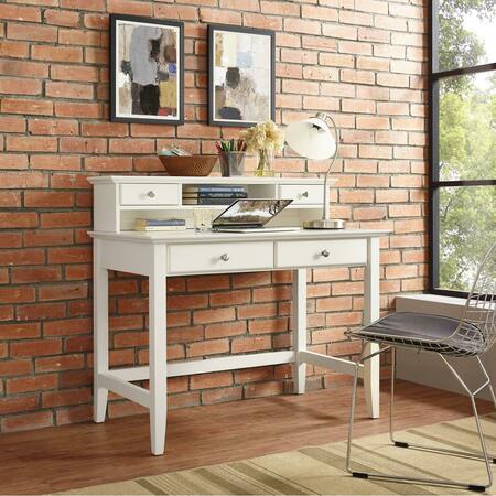 CROSLEY Campbell Writing Desk with Hutch, White KF65004WH